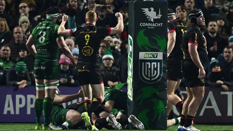 Ulster celebrate their opening try