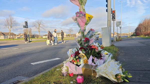 Flowers are seen near the spot where the couple were struck by the car (Photo: RollingNews.ie)