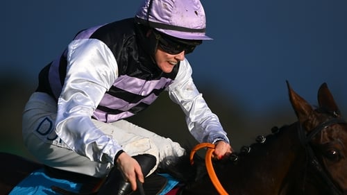July Flower, with Rachael Blackmore up, on their way to winning the Beat The Bank.ie Irish EBF Mares Hurdle