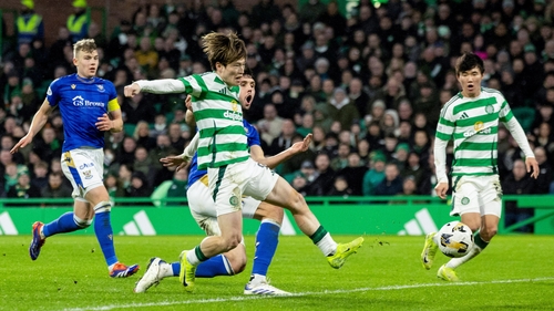 Kyogo Furuhashi scores his second goal