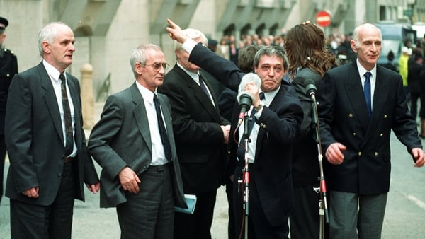 Paddy Hill addresses the media outside the Old Bailey following the release of the Birmingham Six