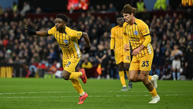 Tariq Lamptey celebrates his equaliser