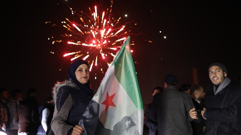 Thousands of people gathered in Damascus to welcome in the new year