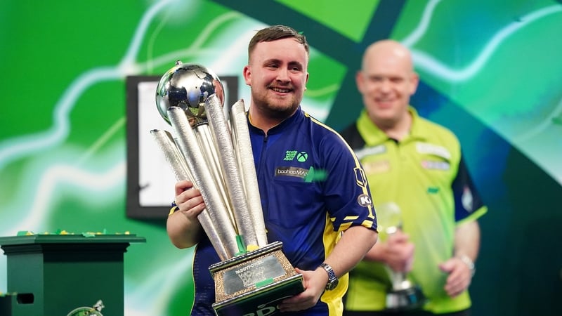 Luke Littler lifts The Sid Waddell Trophy at Ally Pally