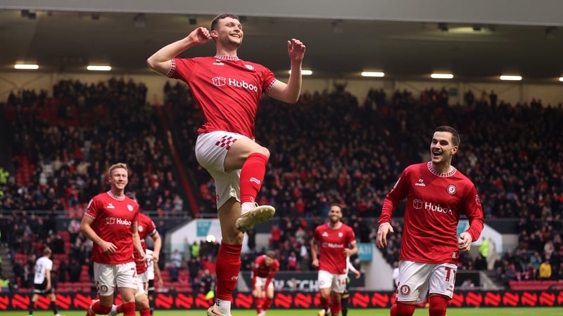 Luke McNally celebrates his Bristol City winner