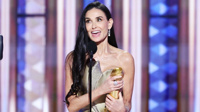 Demi Moore, winner of Best Performance by an Actress in a Motion Picture - Musical or Comedy for The Substance