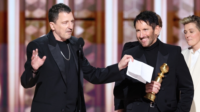 Atticus Ross and Trent Reznor, winners of Best Original Score - Motion Picture for Challengers