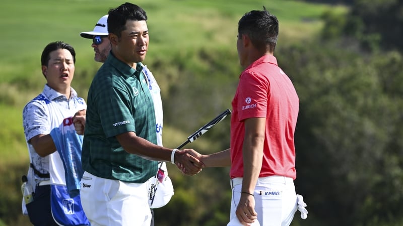 Hideki Matsuyama (L) made only one bogey over the final 59 holes