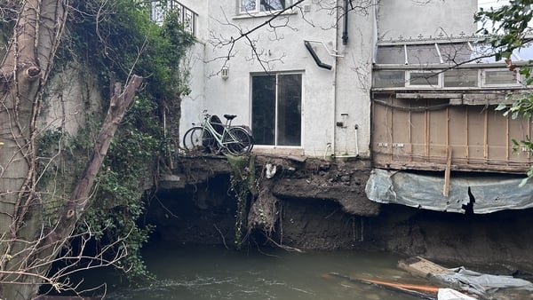 The back garden of Ellen Blehein and Robery Somerville's Inchicore home fell into the River Camac