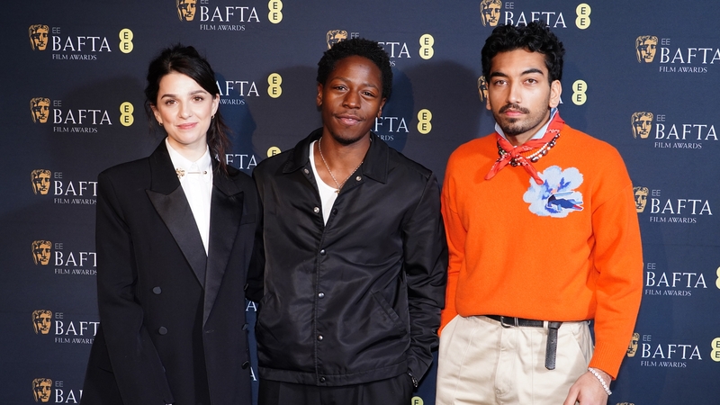 (L-R) Marisa Abela, David Jonsson, and Nabhaan Rizwan at the announcement of the Rising Star nominees in London