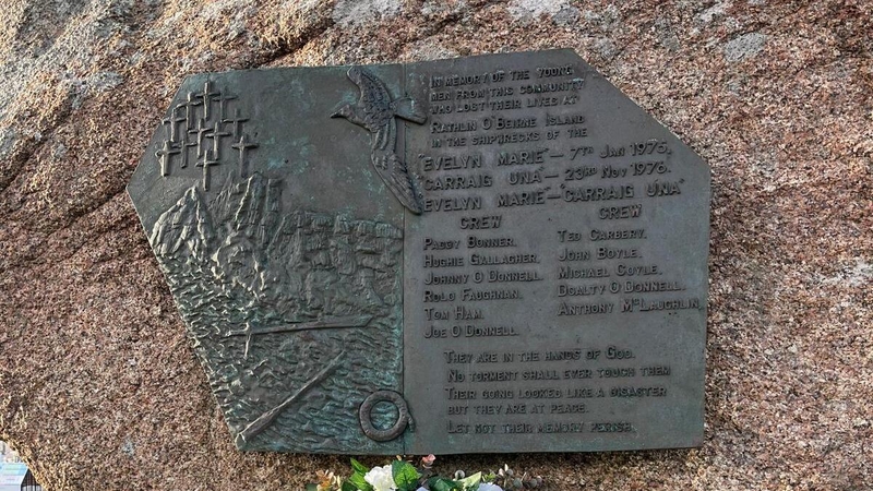 Leacht in Ailt an Chorráin i gcuimhne an tseisir a cailleadh ar an Evelyn Marie