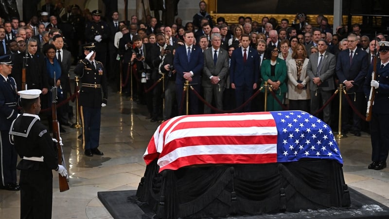Jimmy Carter lying in repose at the US Capitol