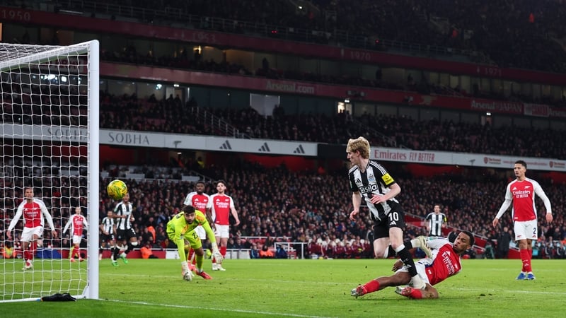 Anthony Gordon scores Newcastle's second in their win over Arsenal