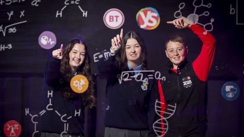 Ashlee and Aimee Keogh from Tallaght Community School and Jake Shanley TY Student Volunteer from Firhouse Community College