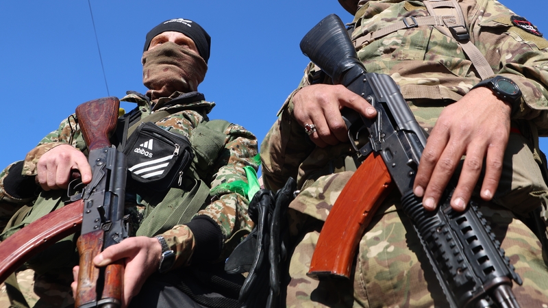 Soldiers of Military Operations Command, take part in a 'security operation' against the toppled Baath regime's soldiers, who did not surrender their weapons