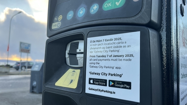 Galway City Council said motorists will have to use the alternatives to cash or card payments for parking after next Monday