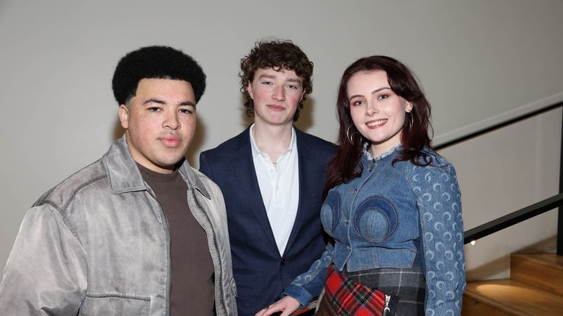 Justin Daniels Anene, Cal O'Driscoll and Leia Murphy pictured at a preview screening of Virgin Media's brand new dark comedy drama series Video Nasty at the Lighthouse Cinema,Dublin .Picture Brian McEvoy Photography