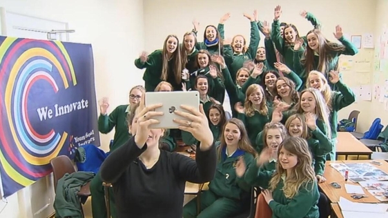 Relfie of school girls from St Angela's College in Cork (2015)