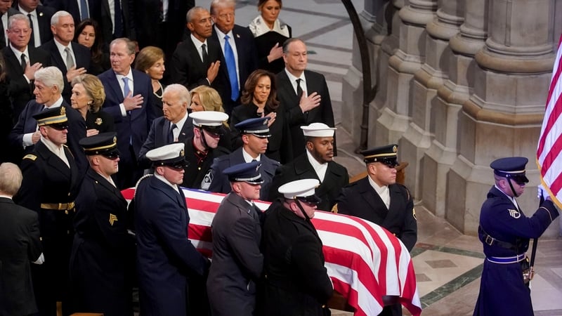 Former US President Jimmy Carter's life was celebrated during his funeral service at the Washington National Cathedral