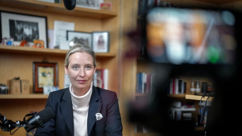 AfD co-leader Alice Weidel pictured ahead of the conversation with Elon Musk