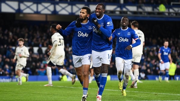 Iliman Ndiaye celebrates his goal with team-mate Abdoulaye Doucoure