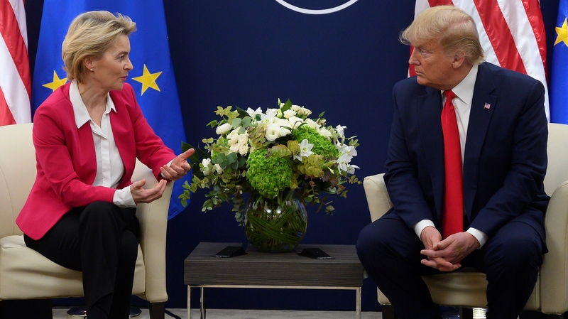 European Commission President Ursula von der Leyen meeting Donald Trump in Switzerland in 2020