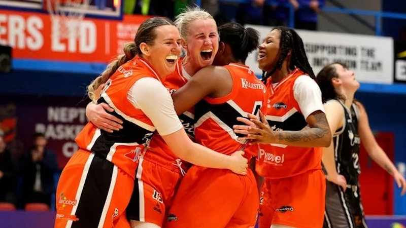 Killester celebrate after their Paudie O'Connor National Cup semi-final win at Neptune Stadium