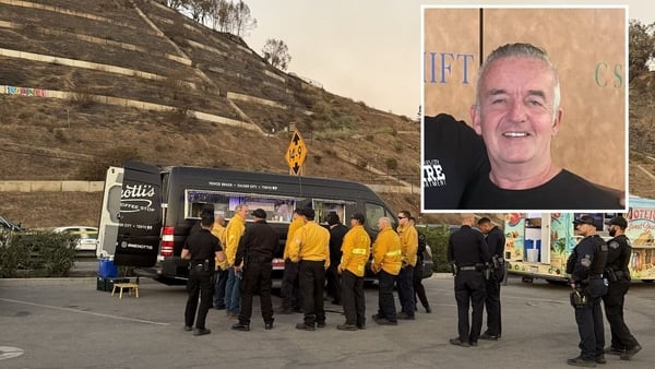 Dubliner Louie Ryan (inset) has been bringing first responders much needed food and caffeine on the frontline