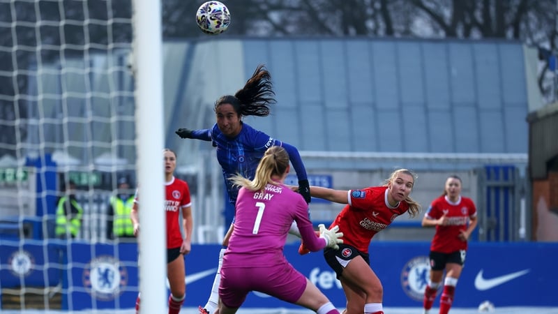 Chelsea's Mayra Ramirez scores the opening goal against Charlton