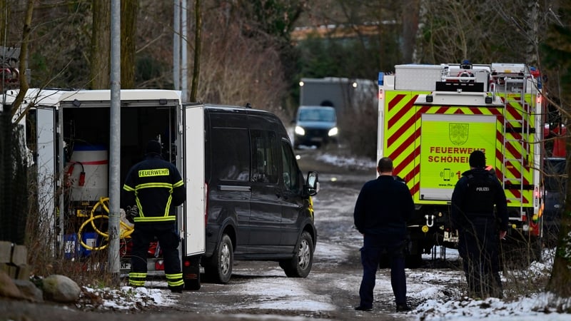 A petting farm in Schoeneiche near Berlin is cordoned off over foot and mouth disease
