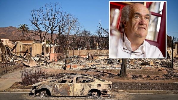 Irish writer Colm Tóibín (inset) said the 'extraordinary fires' have created 'stuff in the air that no one understands'