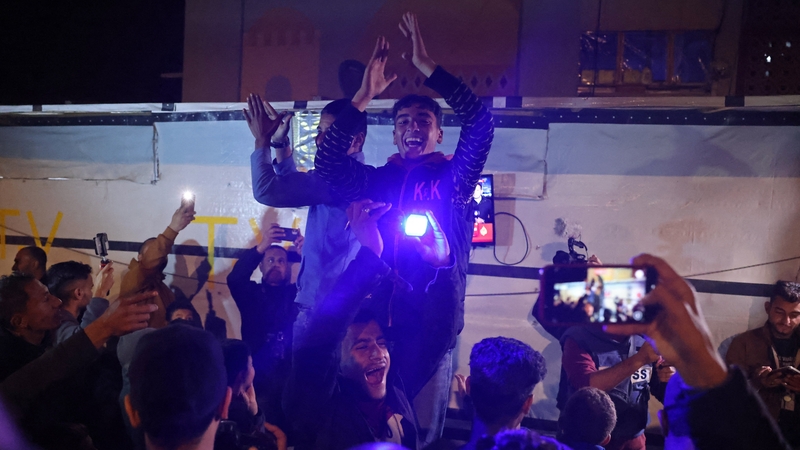 Thousands of Gazans celebrated as news spread that a ceasefire deal had been reached between Israel and Hamas