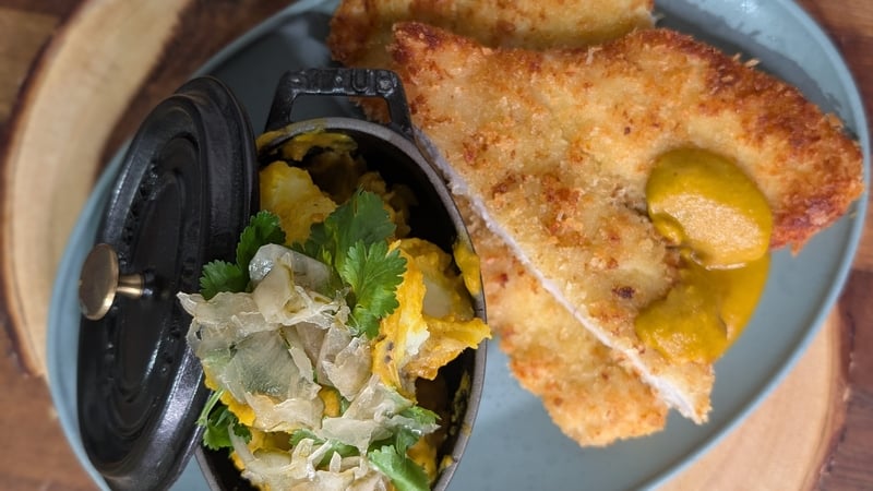 Kevin Dundon's crispy breaded chicken, coconut potato and curry sauce: Today