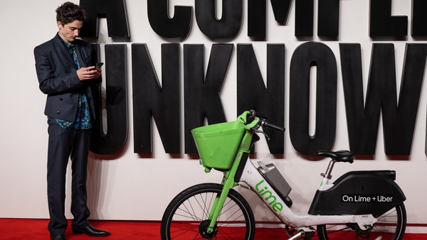 Timothée Chalamet said he received a £65 fine for not parking the to-hire electric bike properly after he cycled it down the red carpet of the event at BFI Southbank in London on Tuesday