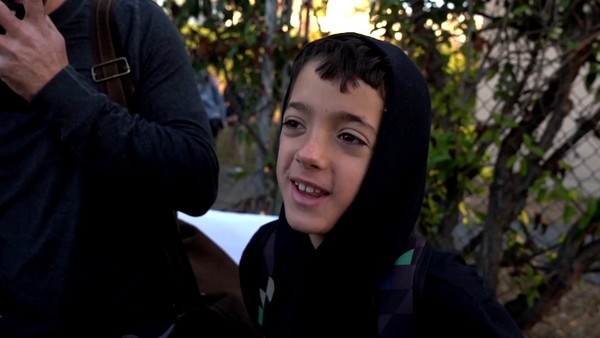 Arlo, a 3rd grade pupil at Palisades Elementary, was among the students heading back to class.