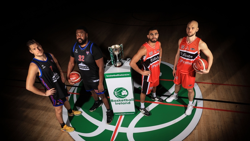 Toby Christensen and Elijah Tillman of UCC Demons pose with the trophy alongside KIllester duo Kason Harrell and Paul Dick