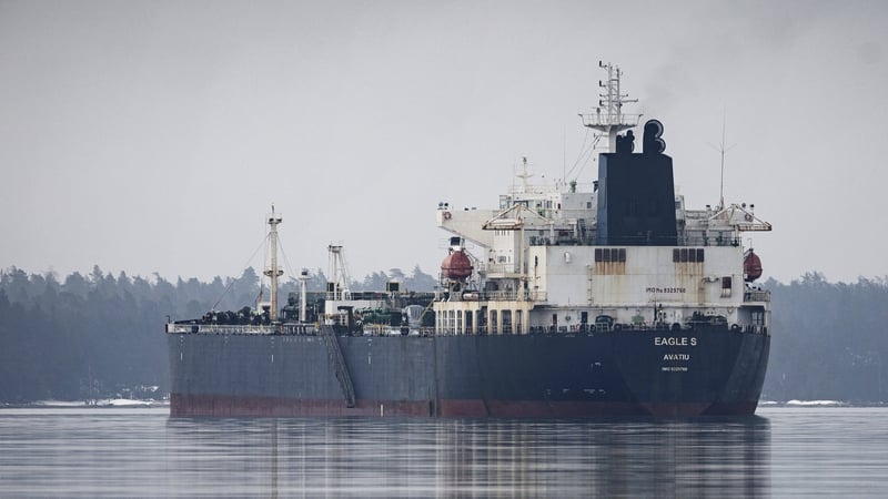 The detained Eagle-S tanker (pictured off the coast of Porvoo, Finland) is believed to be part of Russia's so-called 'shadow fleet'