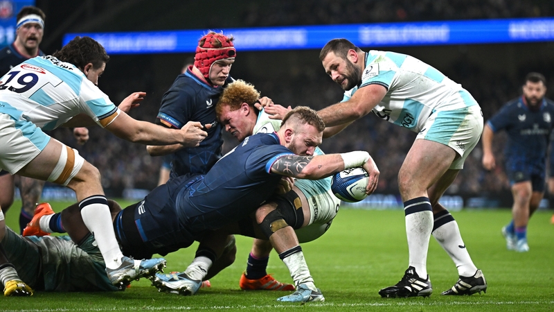 RG Snyman goes over for the first of hos two tries against Bath having been introduced as a second-half substitute