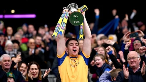 Na Fianna captain Donal Burke lifts the Tommy Moore Cup