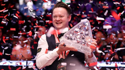 Shaun Murphy celebrates Masters victory at Alexandra Palace