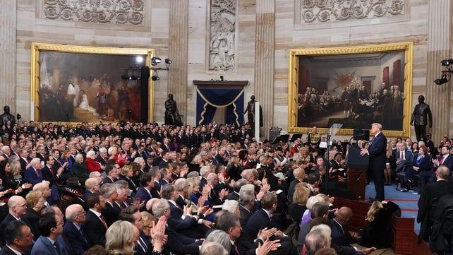 Moments after being sworn into office, US President Donald Trump announces 'the golden age of America begins right now'. 'I was saved by God for a reason,' he said during his inaugural address, referring to an assassination attempt against him