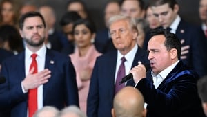 Tenor Christopher Macchio performed 'O America', written by Irish songwriter Brendan Graham. The Irish man said he did not have the 'slightest idea' the song would be part of the ceremony