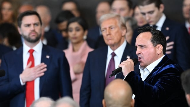 Tenor Christopher Macchio performed 'O America', written by Irish songwriter Brendan Graham. The Irish man said he did not have the 'slightest idea' the song would be part of the ceremony