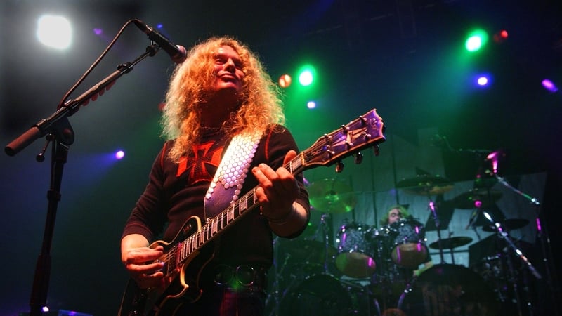 John Sykes from Thin Lizzy live on stage during the London date of their UK tour, the guitarist who played with rock bands Thin Lizzy and Whitesnake, has died aged 65