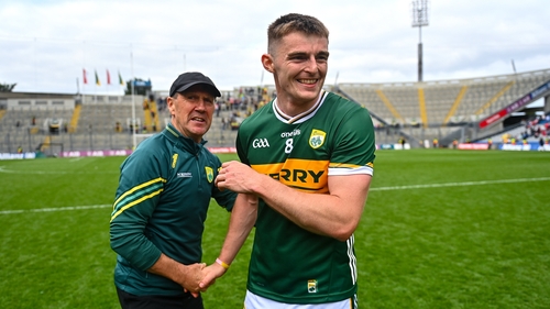 Diarmuid O'Connor with the Kerry manager at Croke Park