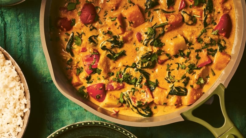 Nadiya Hussain's vegetable peanut curry with sticky rice (Chris Terry/PA)