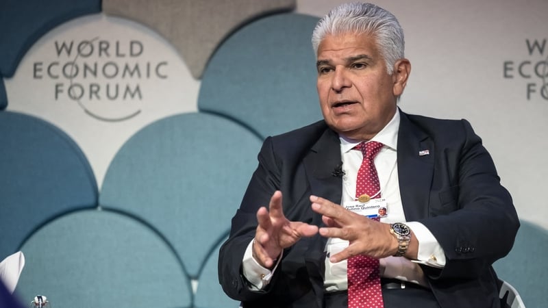 Panama President Jose Raul Mulino speaking in Davos today