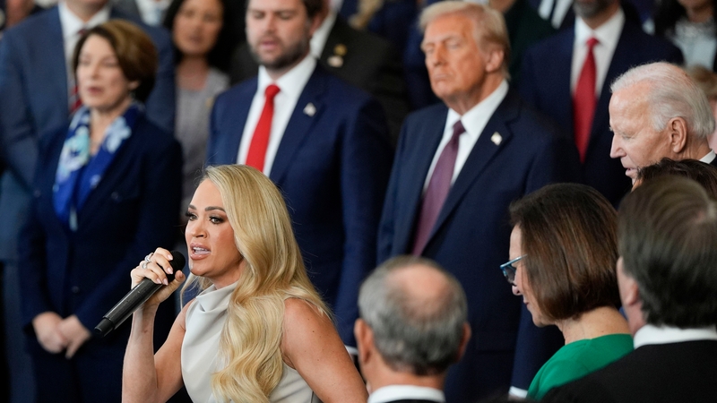 Singer Carrie Underwood performs during Donald Trump's presidential inauguration (Pic: Getty)