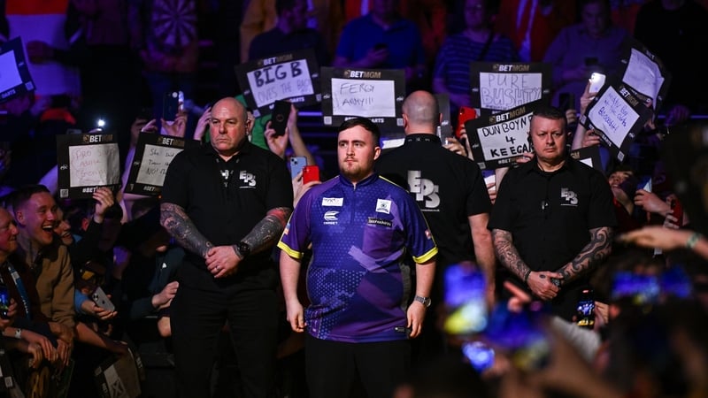 Luke Littler before his match against Michael Smith at the 3Arena last year
