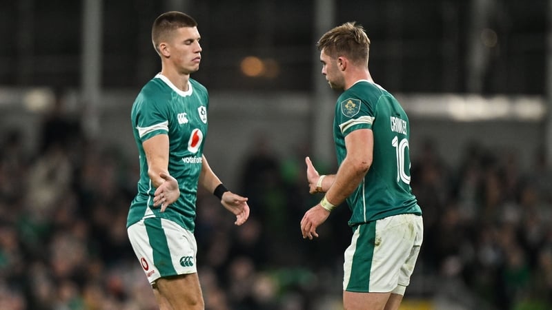 Bernard Jackman believes that while Jack Crowley (left) delivered a timely reminder that he's not going to give up the Ireland 10 jerse without a fight, he believes interim coach Simon Easterby would be unlikely to change his mind on one game